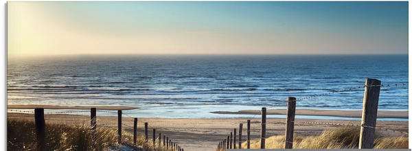 Art-Land Weg zum Nordseestrand Sonnenuntergang Strand , Bilder beige 60x45 cm