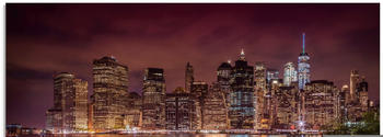 Art-Land New York City Impression bei Nacht Amerika rot 60x30 cm