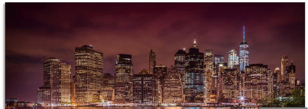 Art-Land New York City Impression bei Nacht Amerika rot 60x30 cm