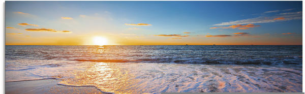 Art-Land Sonnenuntergang und das Meer Strand blau 125x50 cm