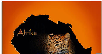 Art-Land Afrika der schwarze Kontinent Wildtiere orange 45x60 cm