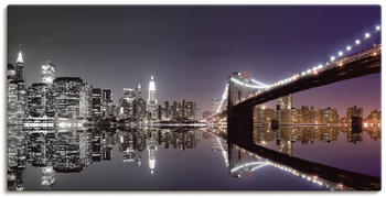 Art-Land New York Skyline nächtliche Reflektion Amerika schwarz 100x50 cm