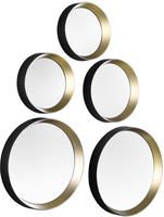 Mirrors And More - Deko Wandspiegel 5er Spiegel Set Mit Rahmen In Schwarz Gold &