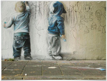 K&L Wall Art Wall-Art Graffiti Bilder Boys drawing 60x50cm