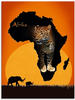 Artland Glasbild »Afrika der schwarze Kontinent«, Wildtiere, (1 St.), in