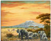 Artland Wandbild »Afrikalandschaft mit Elefanten«, Wildtiere, (1 St.), als