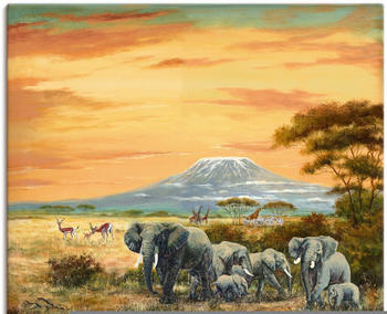 Art-Land Afrikalandschaft mit Elefanten 70x70cm (57675151-0)