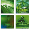 Artland Leinwandbild »Blatt Gras Wassertropfen«, Zen, (4 St.), 4er Set,