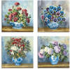 Artland Leinwandbild »Blumen Bouqets«, Blumen, (4 St.), 4er Set, verschiedene