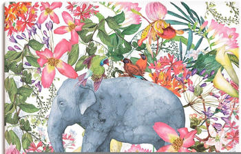 Art-Land Elefant im Blüten Dschungel 30x30cm (50593539-0)
