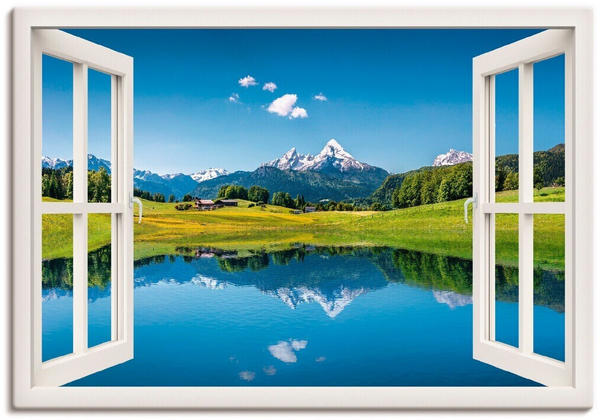 Art-Land Fensterblick Alpen und Bergsee 100x70cm (66701931-0)