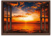 Artland Wandbild »Fensterblick Sonnenuntergang am Strand«, Fensterblick, (1...