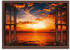 Art-Land Fensterblick Sonnenuntergang am Strand 130x90cm (50984061-0)