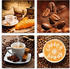 Art-Land Kaffeetasse Croissant Kaffeebohnen 40x40cm (82960139-0)