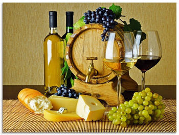 Art-Land Käse, Wein und Trauben 60x45cm (96614562-0)