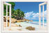 Art-Land Küste mit Palmen durchs Fenster 70x50cm (62833626-0)