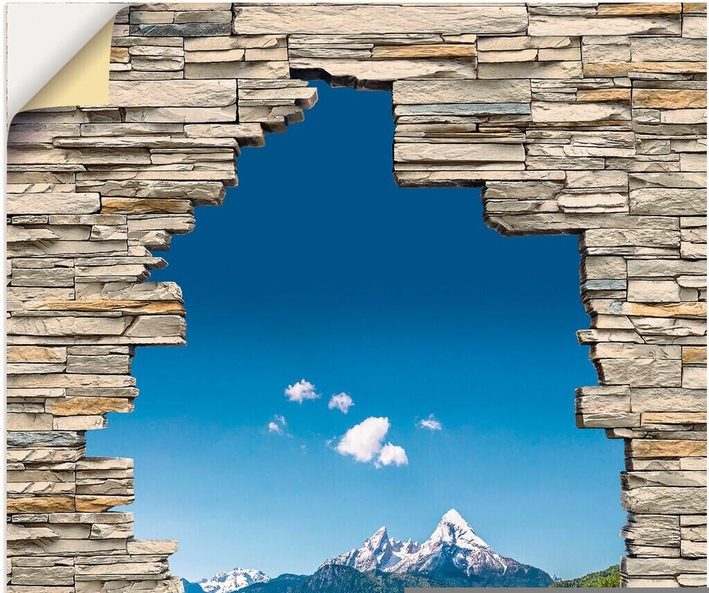Art-Land Landschaft in den Alpen Blick Steinmauer 50x70cm (68927536-0) Test  TOP Angebote ab 26,99 € (Oktober 2023)