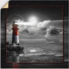 Artland Wandbild »Leuchtturm und Segelschiff im Mondschein«, Küste, (1 St.), als