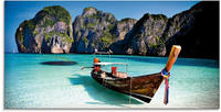 Artland Glasbild "Maya Bay, Koh Phi Phi Leh, Thailand" Boote & Schiffe 1 Stk. tlg. in