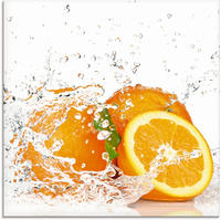 Artland Glasbild "Orange mit Spritzwasser" S&uuml;&szlig;speisen 1 Stk. tlg. in verschiedenen