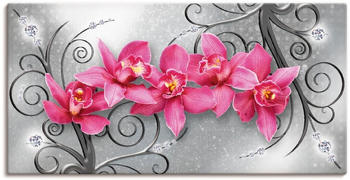 Art-Land rosa Orchideen auf Ornamenten 40x20cm (32221569-0)
