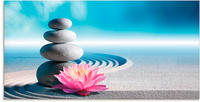 Artland Glasbild "Sand, Lilie und Spa-Steine in Zen-Garten" Zen 1 Stk. tlg. in