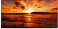 Artland Glasbild "Sch&ouml;ner Sonnenuntergang Strand" Gew&auml;sser 1 Stk. tlg. in
