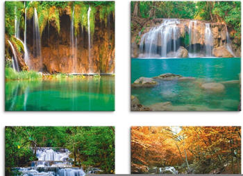 Art-Land Schöner Wasserfall im Wald 30x30cm (35115765-0)