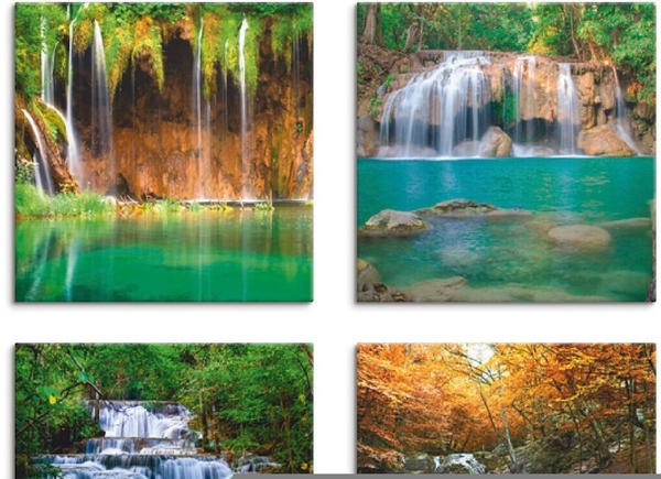 Art-Land Schöner Wasserfall im Wald 30x30cm (35115765-0)