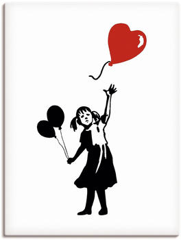 Art-Land Silhouette Mädchen Ballon Herz 90x120cm (76476642-0)