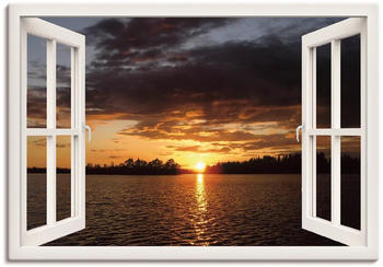 Art-Land Sonnenuntergang am See mit Fenster 70x50cm (40644327-0)