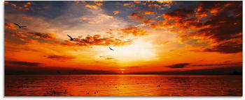 Art-Land Sonnenuntergang am Strand mit wunderschönem Himmel 125x50cm (20944245-0)