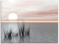 Artland Glasbild "Sonnenuntergang mit Schilf" Sonnenaufgang & -untergang 1 Stk....