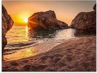 Artland Glasbild "Sonnenuntergang und Strand" Strand 1 Stk. tlg. in...