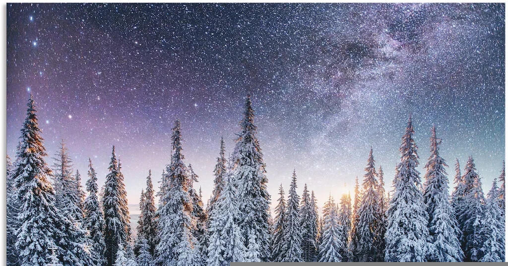 Art-Land Tannenwald im Schnee vorm Sternenhimmel 120x90cm (84607023-0) Test  TOP Angebote ab 127,79 € (Oktober 2023)