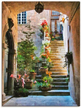 Art-Land Treppe mit Blumen 45x60cm (60267602-0)