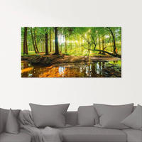 Artland Glasbild "Wald mit Bach" Wald 1 Stk. tlg. in verschiedenen Gr&ouml;&szlig;en
