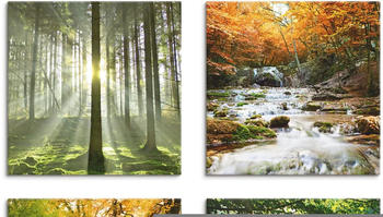 Art-Land Wald Wasserfall Herbsttag 30x30cm (26863502-0)