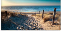 Artland Glasbild "Weg zum Nordseestrand Sonnenuntergang" Strand 1 Stk. tlg. in