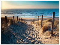 Artland Glasbild "Weg zum Nordseestrand Sonnenuntergang" Strand 1 Stk. tlg. in