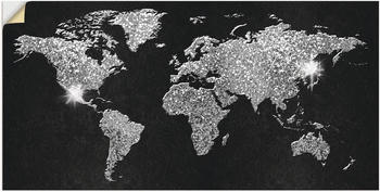 Art-Land Weltkarte Glitzer 100x50cm (37417122-0)