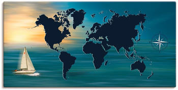 Art-Land Weltumsegelung mit Weltkarte 150x75cm (75078024-0)