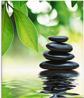 Artland Glasbild "Zen Steinpyramide auf Wasseroberfl&auml;che" Zen 1 Stk. tlg. in