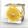 Artland Glasbild »Zitrone im Eiswürfel«, Lebensmittel, (1 St.), in verschiedenen