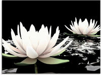 Artland Glasbild "Zwei Lotusblumen auf dem Wasser" Blumen 1 Stk. tlg. in