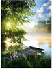Artland Glasbild »Angelsteg am Morgen«, Gewässer, (1 St.), in verschiedenen