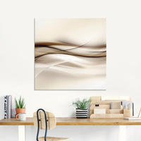 Artland Glasbild "Braune abstrakte Welle" Muster 1 Stk. tlg. in verschiedenen