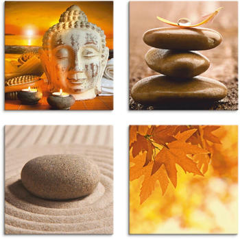 Art-Land Buddha-Statue Zen Garten Massagesteine 40x40cm (88756664-0)