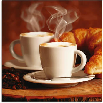 Art-Land Dampfender Cappuccino und Croissant 30x30cm (39477509-0)