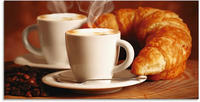 Artland Glasbild "Dampfender Cappuccino und Croissant" Getr&auml;nke 1 Stk. tlg. in